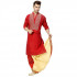 Men's Dhoti Traditional Bengali Maroon and Beige