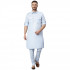 Mens Simple Sky-Blue Pathani Suit